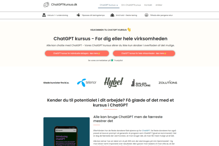 Skærmbillede af ChatGPTkursus.dk