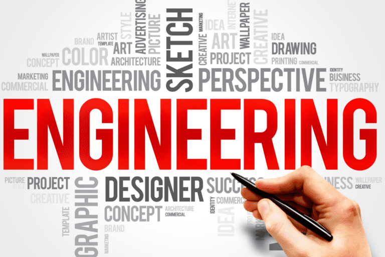 Grafik hvor der tydeligt står engineering med rødt